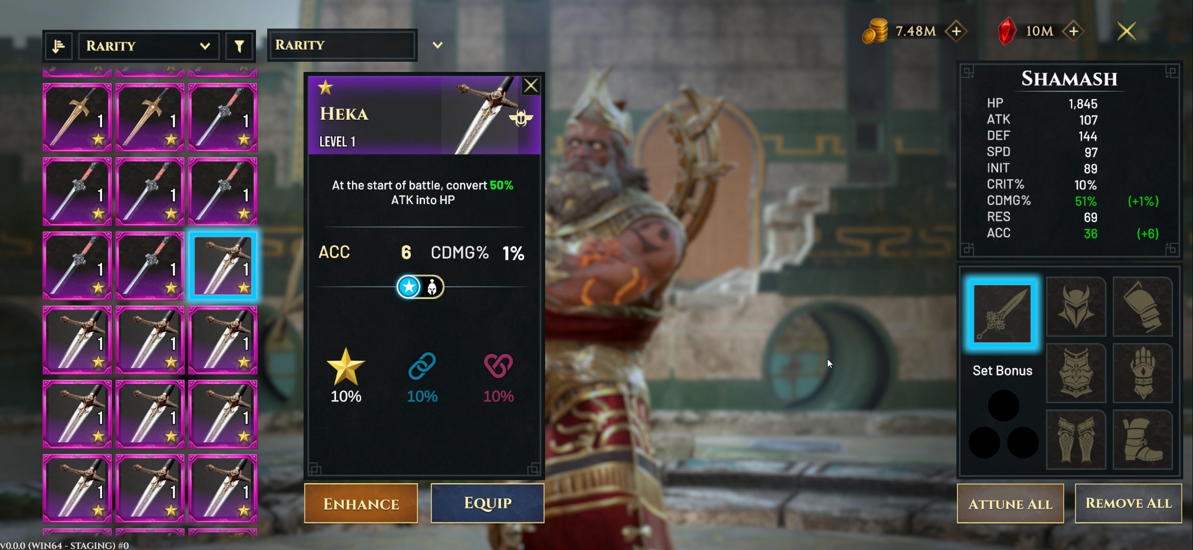 Heka weapon rebalance details.