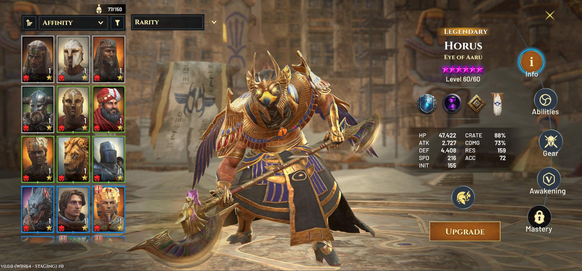 Hero roster screen showing the new hero counter.